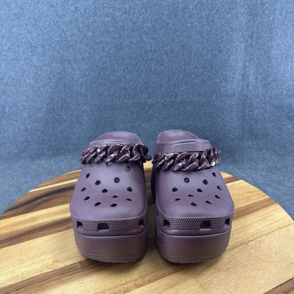 Crocs Siren Chain Clog Dark Cherry Men's 4 Womens 6 Platform Heels - Picture 3 of 10